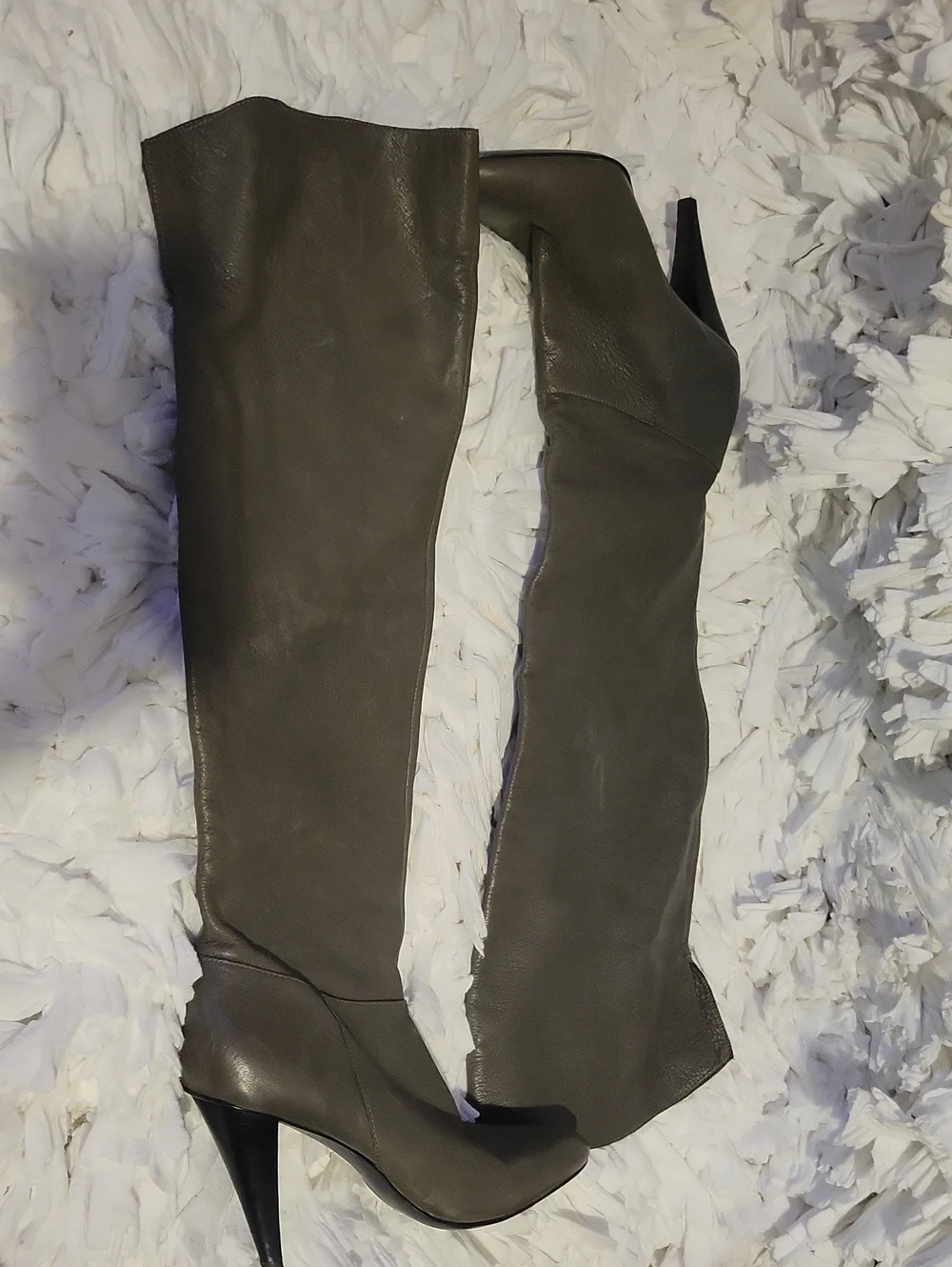 Calvin Klein Olive Over-the-Knee Leather Boots